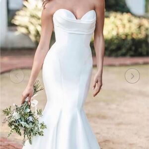 Allure Bridals Strapless White Wedding Dress